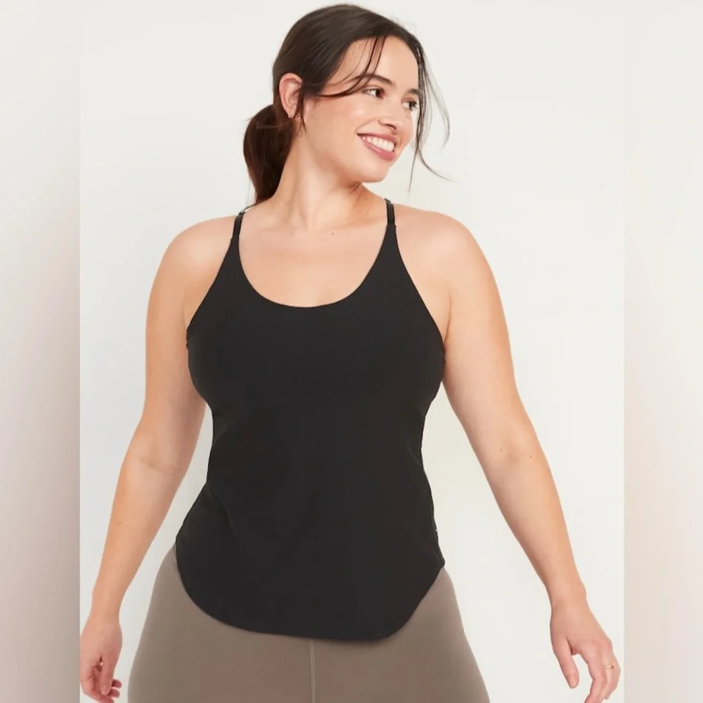 NWT! Black PowerLite LYCRA® ADAPTIV Racerback Shelf-Bra Tank Top - Multiple - Picture 6 of 9